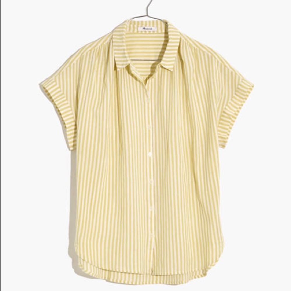 Madewell NWT Central Shirt in Pear Stripe Small